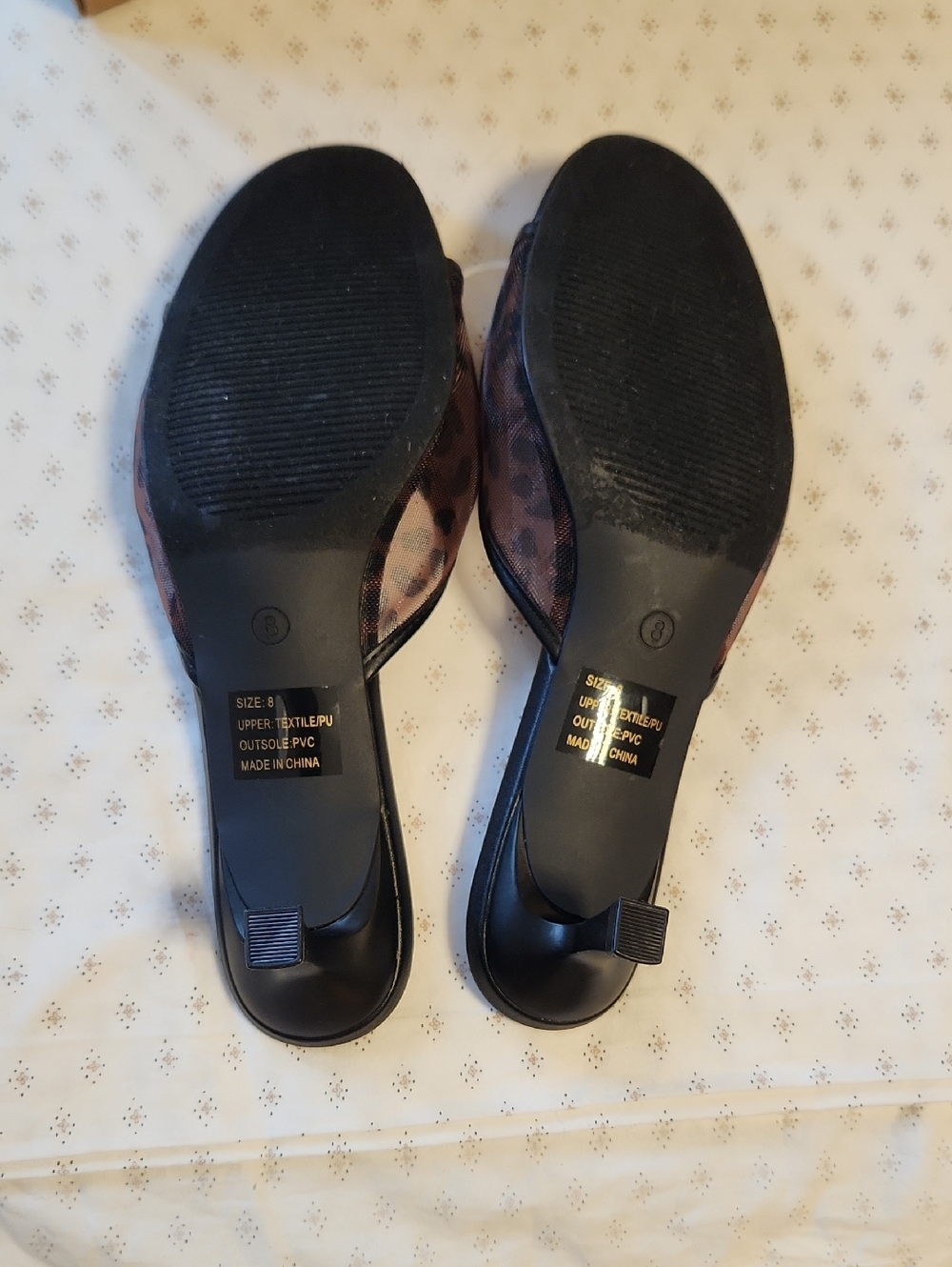 Rachel Roy Kali  Black and Brown Leopard-Print Mesh Slide Sandal Size 8 - Picture 9 of 10